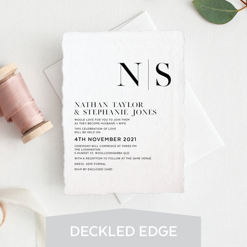Forever in Love Deckled Edge Invitation